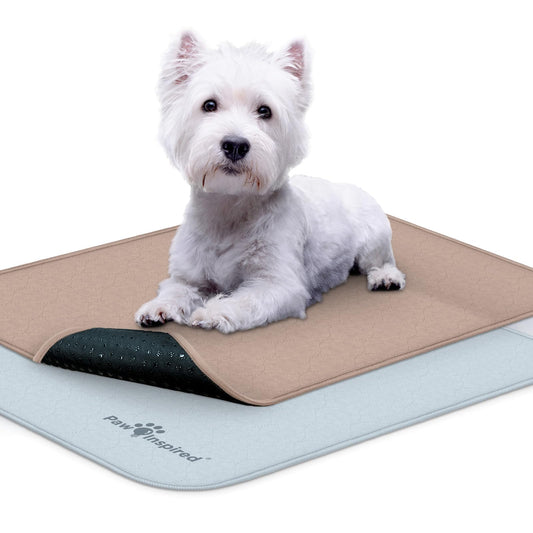 Paw Inspired Washable Crate Liners for Dogs (2 Pack), Leakproof, Non-Slip Pee Pads for 24 Inch Kennels, Reusable Puppy Pads for Potty Training, Whelping, Waterproof Mat (24x18 Inch, Pack of 2)