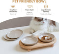 Havniva Cat Bowls Elevated 5.6” Ceramic Cat Bowl with Stand Whisker Friendly Shallow Cat Dishes, Cat Food & Water Bowl Set with Two Heights Options, Anti-Slip Raised Cat Food Bowl for Kitten