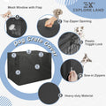 Explore Land Dog Crate Cover Heavy Duty Polyester Pet Kennel Sunshade Universal Fit for 42 inches Wire Cage (Black)