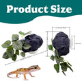 Reptile Water Dish with Dripper, Adjustable Wall-Mounted Water Bowl for Terrarium Humidity Control - Natural Rock Decor 
