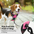 PoyPet No Pull Dog Harness, No Choke Front Lead Dog Reflective Harness, Adjustable Soft Padded Pet Vest with Easy Control Handle for Small to Large Dogs(Pink, Medium)