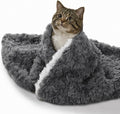 Cat Blanket for Indoor Cats, Soft Faux Fur & Sherpa