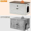 Timberer Cat Litter Box Enclosure, Hidden Litter Box Furniture with Divider