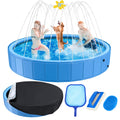 Yiyiring Foldable Dog Pool, 71 in Large Sprinkler Pool with Cover for Dog, Heavy Duty Dogs Splash Pad with Sprinkler Bathtub for Large Medium Small Pets Summer Outside Water Playing