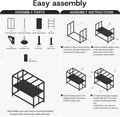 Fish Tank Stand, 40 Gallon Heavy Duty Metal Aquarium Stands, Reptile Tank, Turtle Tank, Breeder Tank Stand, 660LBS Capac