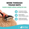Raw Paws Undercoat Rake & Dematting Tool - Pet Grooming Comb for Shedding, Matted Fur, Knots and Tangles - Stainless Ste