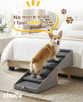Split Ottoman Dog Ramp for Bed and Couch, 21.06" H Non Slip Dog Stairs for Small Medium Large Dogs Cats Puppies Joint Support, 2 in 1 Foldable Wooden Pet Steps for Senior/Injured Dogs, Space Saving