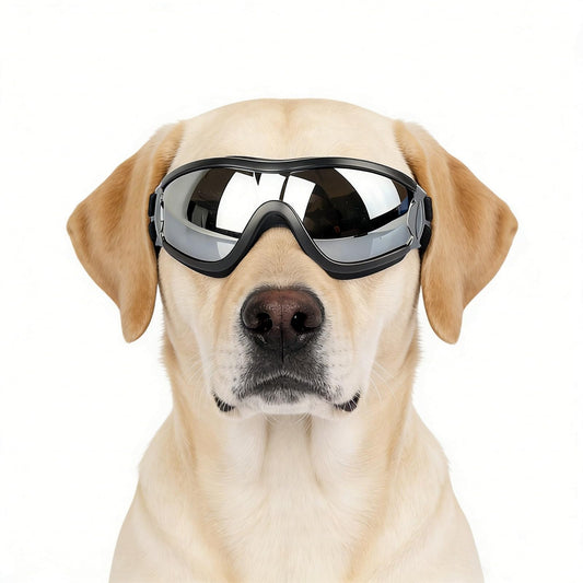 Namsan Dog Goggles Large Breed, UV-Protection Doggie Sunglasses for Medium to Large Dogs, Outdoor Dog Eye Protection, Anti-Fog Anti-Dust Windproof Snowproof, Adjustable Straps, Black