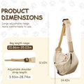 Dog Carrier Sling for Small Dogs/Cats Up to 15 lbs - Multi-Pocket Oxford Pet Sling Carrier Bag with Adjustable Strap (Beige)