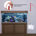 3 Inch Aquarium Net, Fish Net for Fish Tank with 8.6" to 39" Long Extendable Stainless Steel Handle Red Small Square Fin