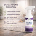 Flea Spray for Home & Pets Plant-Based Repellent with Rosemary Scent 16 Oz