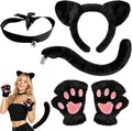 4PCS Black Cat Costumes, Halloween Costume, Cat Ears and Tail Set