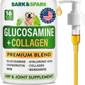 Liquid Collagen for Dogs w/Glucosamine (16 OZ) Advanced Mobility Joint Supplement for Dogs - Advanced Formula w/Chondroitin, MSM - Hip & Joint + Skin & Coat Care - Made in USA