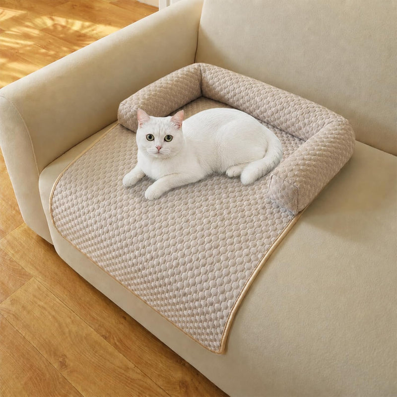 Cooling Pet Bed Mats with Neck & Head Support, 31.5 x 23.62 inch Khaki