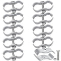 WRINGKIT 10 Pack Dog Kennel Clamps, 1-3/8" Chain Link Fence Panel Clamps, Galvanized Pipe Panel Frames, Chain Link Fence Hardware for Temporary Dog Kennels, Chicken Coops, Metal Cage