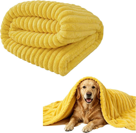 Yellow Dog Blanket, Emotional Support Blanket Yellow, Dog Security Blanket, Designed for Pets, Bed, Crate & Car, Machine