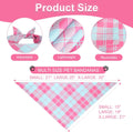 Agroon Pink Dog Bandana Girl Large 2PCS, Summer Spring Scarf, Durable Triangle Reversible Bibs Handkerchief for Puppy Pet