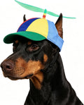 Propeller Baseball Cap for Big Dogs & Cats - Adjustable Strap Pet Sun Hat with Ear Holes, Colorful Fun Sports Hat for Pa