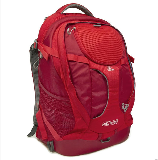 Kurgo G-Train Dog Carrier Backpack - Comfortable Travel Bag for Pets Up to 25 lbs - Waterproof Bottom - Multi-Compartment Pack - Dog Hiking Gear - Rugged Adventure Backpack - Red