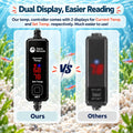 AquaMiracle 25W Small Aquarium Heater Dual LED Display for 3-5 Gal Tanks