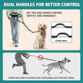 Hands Free Double Dog Leash for 2 Dogs with Safety Lock, Waist Bag