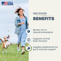 Four Leaf Rover Red Rover - Dog Urinary Tract Supplement - with Vitamins from Organic Berries and Apple - Good Source of Polyphenols and Antioxidants - 30 Large Dog Servings