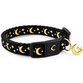 waaag Cat Collars, Gold Moons and Stars Cat Collar, Safety Breakaway Cat Collar with Bell, Glow in the Dark (Standard 9"-15" Neck, Black)