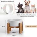 Petygooing White Elevated/Raised Ceramic Dog Bowl for Small Breeds, Dog Food Water Dish with Stand,Pet Feeding Bowl with