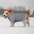 Dog Sweaters for Medium Dogs,Dog Hoodie Sweater Solid Soft Brushed Fleece Pet Clothes Pet Hoodie Sweatshirt with Pocket(Grey-M)