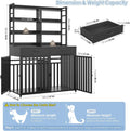 Keyluv 71''H x 47.2''W Large Dog Crate Furniture with 4-Tier Shelves and 2 Storage Drawers, Heavy Duty Dog Cage Furnitur