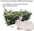 Rabbit Hay Feeder Rack Guinea Pig Hay Dispenser for Cage Hanging Metal Feeder Small Animals Hay Holder Manger for Rabbit