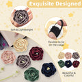 6 Pcs Dog Collar Accessories Slide-On Satin Flower Charms