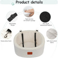 Lealchum Dog Car Seat for Small Dogs Up to 30 Lbs,Ultra Soft Fabric Fill in Comfy Memory Foam,Happy Pet Ride,2 Safety Dog Leashes,Fully Detachable and Washable,Anti Slip Base(Beige)