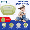 Small Animal Playpen with Zippered Top, Portable Waterproof Pet Cage (47"x23") for Kitten, Bunny, Guinea Pig, Hamster, C