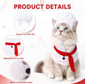 Cat Chef Costume for Medium Cat Pet Chef Hat Bow Tie Set Halloween Costume