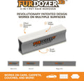 FurDozer Pet Hair Remover & Auto Detailing Tools - Cat & Dog Hair Remover for Carpets, Car Interiors, Couches, Bedding, & Pet Furniture (Gray, X3 PRO - 5" Long)