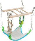 Trixie Small Animal Suspension Bridge, Hanging Cage Accessory with Hammock and Climbing Toys - Ladder and Ring, Ideal fo