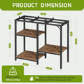 20 Gallon Fish Tank Stand with Storage, Aquarium Stand for 20 Gallon Tanks, Heavy Duty Metal Frame with 3 Engineered Woo