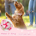 Tag4Oikia Adjustable Girl Dog Collars with Pink Bow, Cute Spring Summer Collar for Girl Female Dog, Pink Dog Collar for Small Medium Large Dogs-S