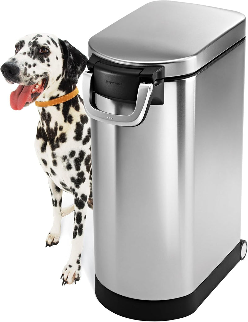 simplehuman 35 Liter, 40 lb / 18.1 kg X-Large Pet Food Storage Container for Dog Food, Cat Food, and Bird Feed