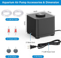 hygger Aquarium Air Pump, Quiet Adjustable Fish Tank Air Pump, 4W/7W/11W Powerful Oxygen Aerator Dual Stainless Steel Ou