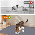 Cat Food Mat Extra Large Silicone Pet Bowl Mat 51''x25.6'', Dark Grey