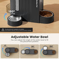 Gravity Automatic Cat Feeder, Water & Food Dispenser Set, Stainless Bowls