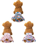CuteBone Female Dog Diapers with Skirts 3 Pack Reusable Puppy Dresses Pants for Heat Cycle Period QBD11S