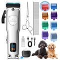 FuzzyFix Dog Clippers for Grooming for Thick Heavy Coats, Professional Low Noise Cordless Dog Grooming Clippers Supplies Kit Rechargeable Pet Hair Trimmer with Stainless Steel Blade for Dogs Cats Pet