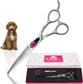 Kenchii Love Dog Grooming Shears, 6.5in Ball Tip Curved