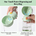 Portable Dog Water Bottle with Food Container 2 in 1(13.5oz Green)