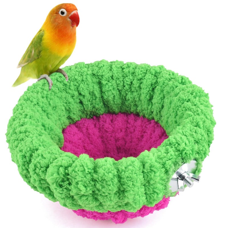 KATUMO Bird Nest, 5.5inch Small Parrot Breeding Bed for Budgie, Parakeet, Cockatiel, Conure, Lovebird, Canary, Finch Birds (Green/Rose, Small)