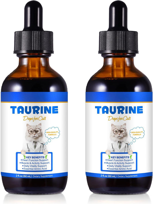 2 Pack Taurine Drops for Cats - Eyesight, Heart, Muscle & Immune Support