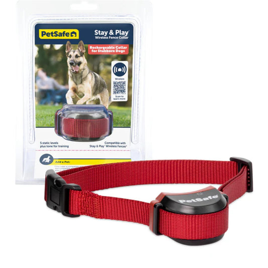 PetSafe Stubborn Dog Stay & Play Wireless Pet Fence Receiver Collar, Waterproof, Rechargeable, Tone and Static Correction, PIF00-13672, One Size, from the Parent Company of the Invisible Fence Brand